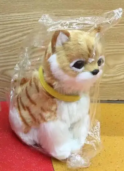 cat yellow Новогодняя симуляция кошка или собака Робот животное электрический питомец плюшевые игрушки звук мяу Wag tail кошачья интерактивная игрушка подарок для детей - Цвет: cat yellow