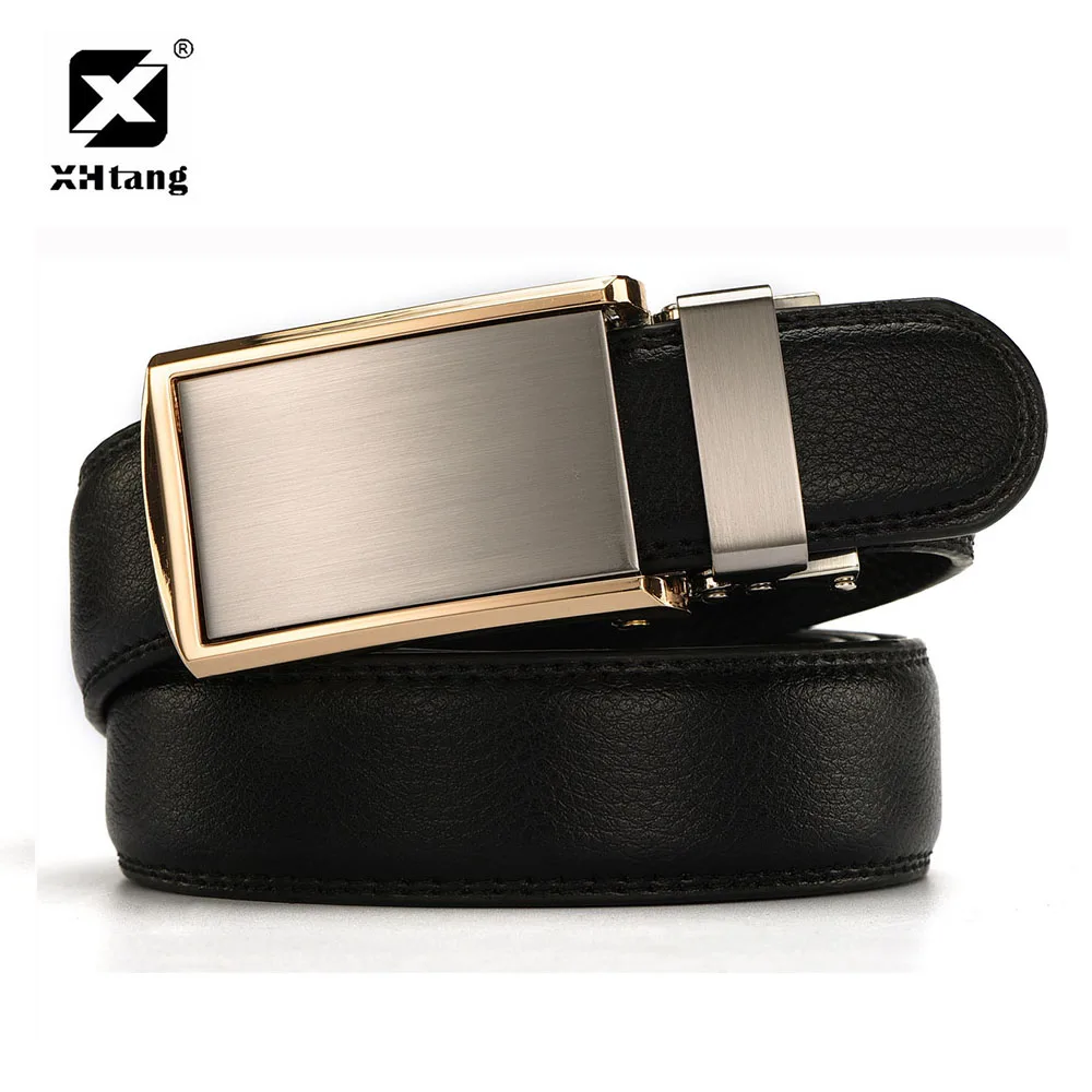 Xhtang 2017 Марка Ман ремень Для мужчин модное платье кожа 3.0 см Утконос Пряжка высокое