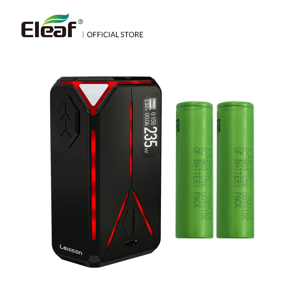 Оригинальная электронная сигарета Eleaf Lexicon Mod с двумя аккумуляторами 18650 макс.
