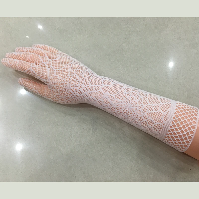 Сексуальные прозрачные кружевные эластичные перчатки для невесты с длинным