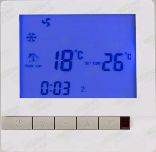 Ücretsiz Kargo Merkezi Klima Termostatı LCD dijital ekran SML-210 2 boru Fan Coil Ünitesi Arka Işık ile