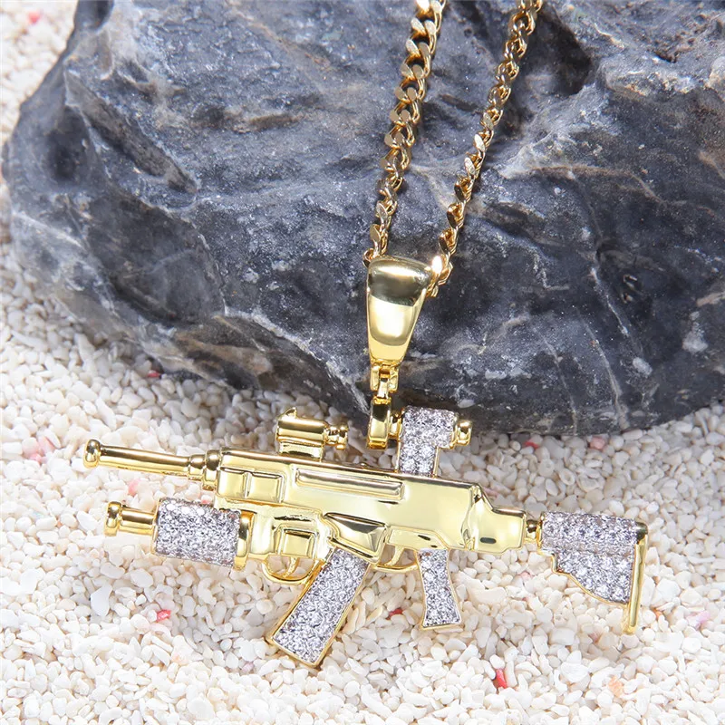 Iced Out кулон ожерелье для мужчин Новое поступление AAA модная, с цирконием хип хоп ювелирные изделия кубинская цепь ожерелье