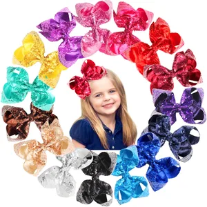 Банты для девочек, большие, с блестками, 6 дюймов, 15 шт.