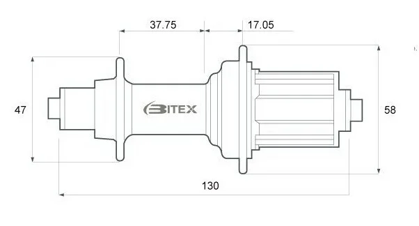 Bitex Raf10/Rar9 супер светильник всего 258 г, 20/24, ступицы для шоссейного велосипеда 6 пауков, система против укуса, Задняя Ступица 12/12, 16/8 спицы