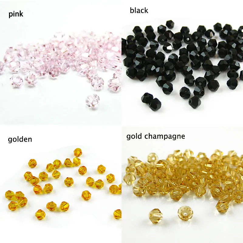 Бусины биконусные с ромбовидным кристаллом 3 8 мм 1 упаковка|beads loose|beads for diyglass beads |