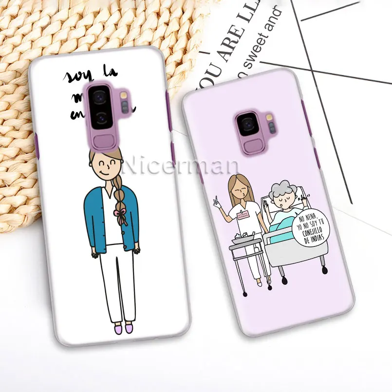 Чехол для телефона samsung Galaxy S10e S10 S8 S9 Plus S6 S7 Edge A40 A50 A70 M20 чехол для доктора медсестры мультяшный Жесткий Чехол для ПК