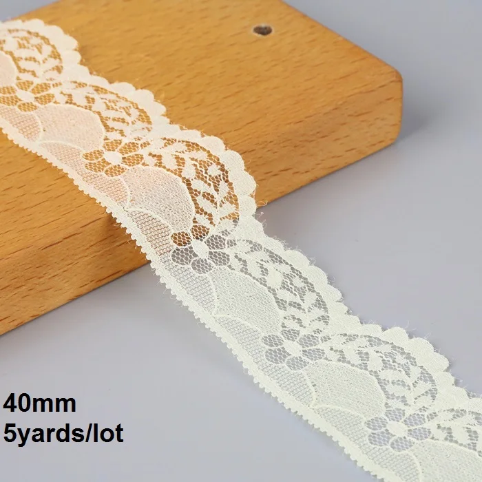 Light Yellow 5 Ярд 40 мм 45 мм кружевные ленты с отделкой ткань деревенский Свадебные украшения Вышитые Шитье одежды платье DIY ручной работы материал - Цвет: Light Yellow