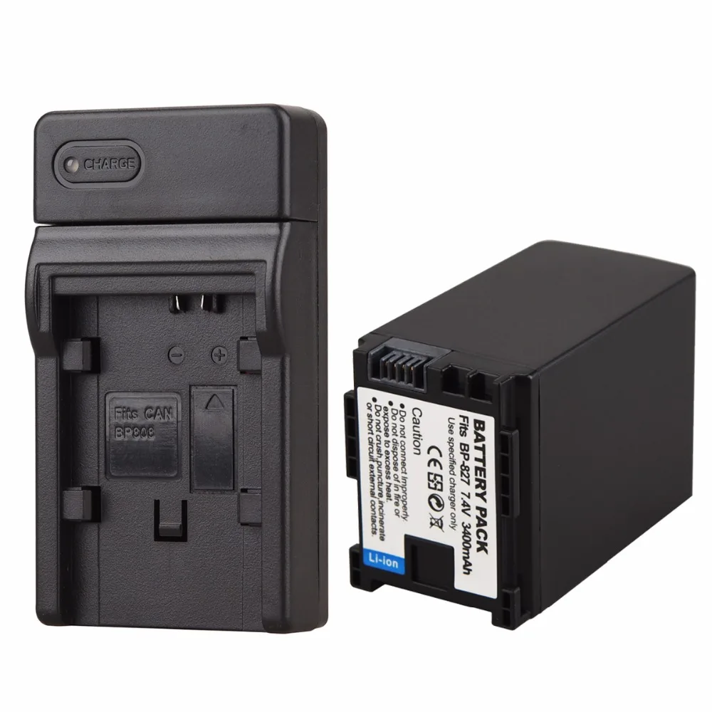 1 шт. 3400 мА/ч, BP-809 BP-819 BP-827 Батарея+ Зарядное устройство для Canon VIXIA HF10 HF11 HF100 HF20 HF21 HF200 HG20 HG21 HFS10 HFS100 HF S11