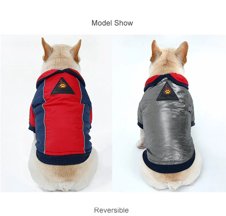 Водонепроницаемая куртка для собак жилет двусторонний кошек зимняя теплая