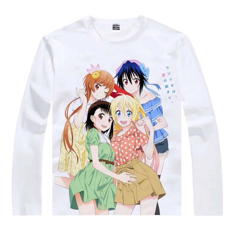 Coolprint Футболка с изображением в стиле аниме Nisekoi ложным подолом футболки