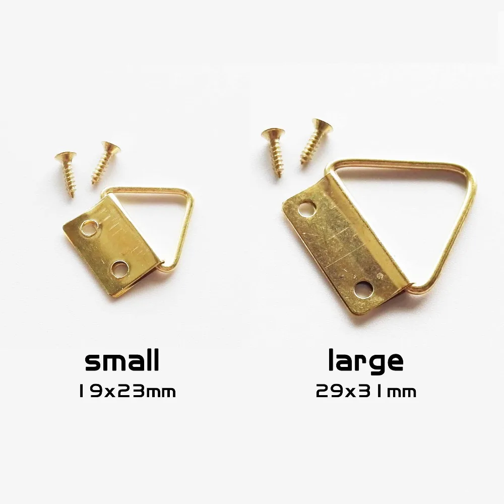 50 шт. золотые треугольные D-образные подвесные кольца с двойным отверстием для