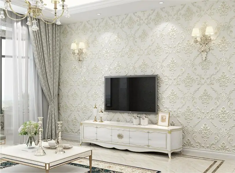 Beibehang 53X300 см Европейский Дамаск цветочные обои для стен 3 d текстурированные полы обои гостиной спальни украшения