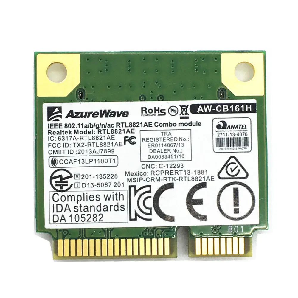 Карта беспроводного адаптера для Azurewave Realtek RTL8821AE 802.11AC 433 Мбит/с Wi Fi Bluetooth 4 0 Combo