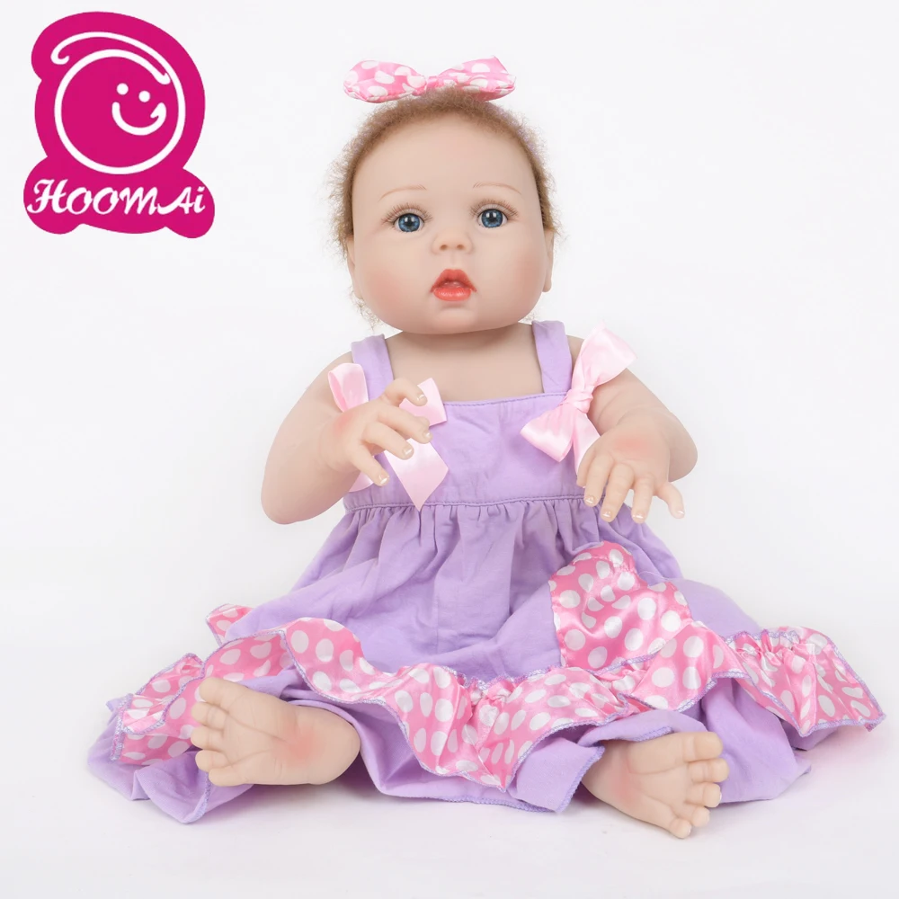 Кукла реборн для девочек Реалистичная мягкая силиконовая кукла младенец 22 дюйма