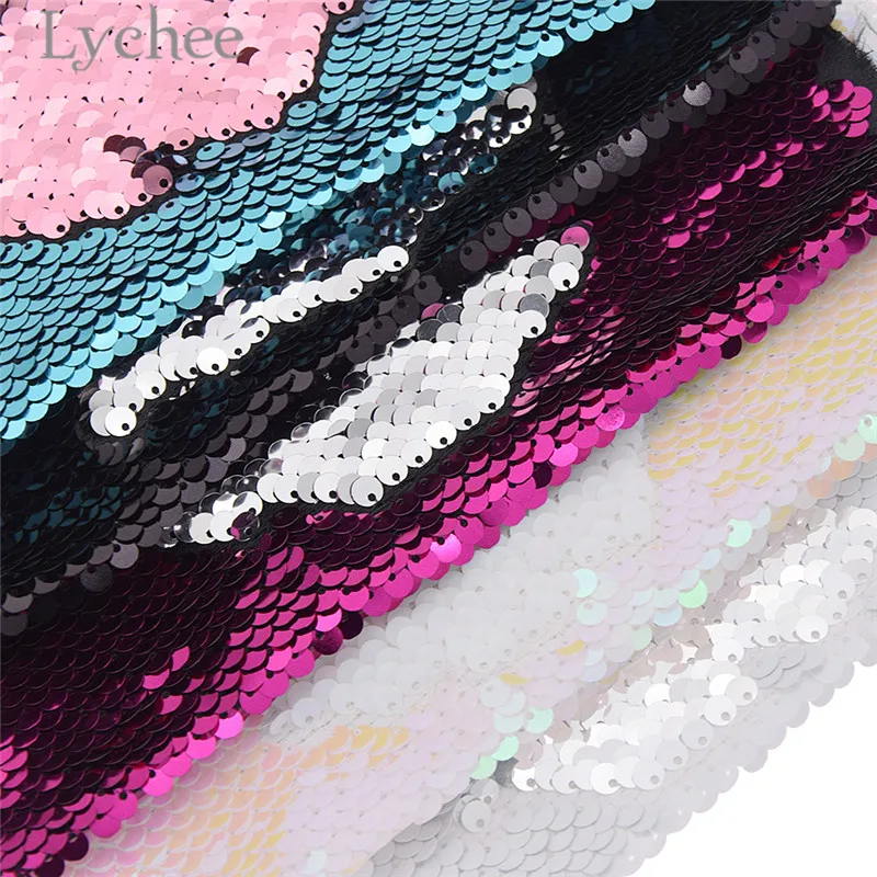 Lychee Life 29x21 см A4 двухсторонняя блестящая ткань высокого качества полиэстер швейная синтетическая ткань сделай сам для сумок одежды