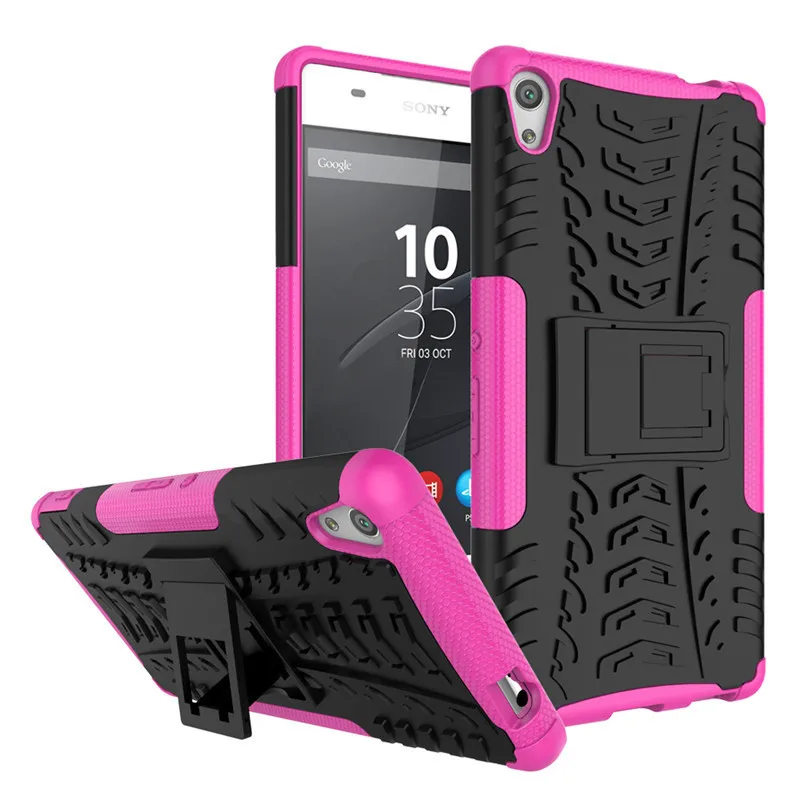 rose Чехол для Sony Xperia C6 XA Ultra phone Case 2в1 двухслойная подножка повышенной прочности противоударный Гибридный Силиконовый чехол - Цвет: rose