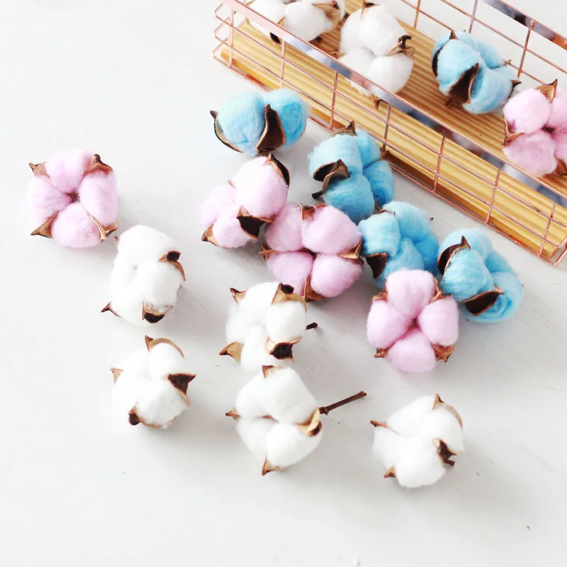 Хлопковая голова Искусственные цветы натуральные сухоцветы хлопок дома