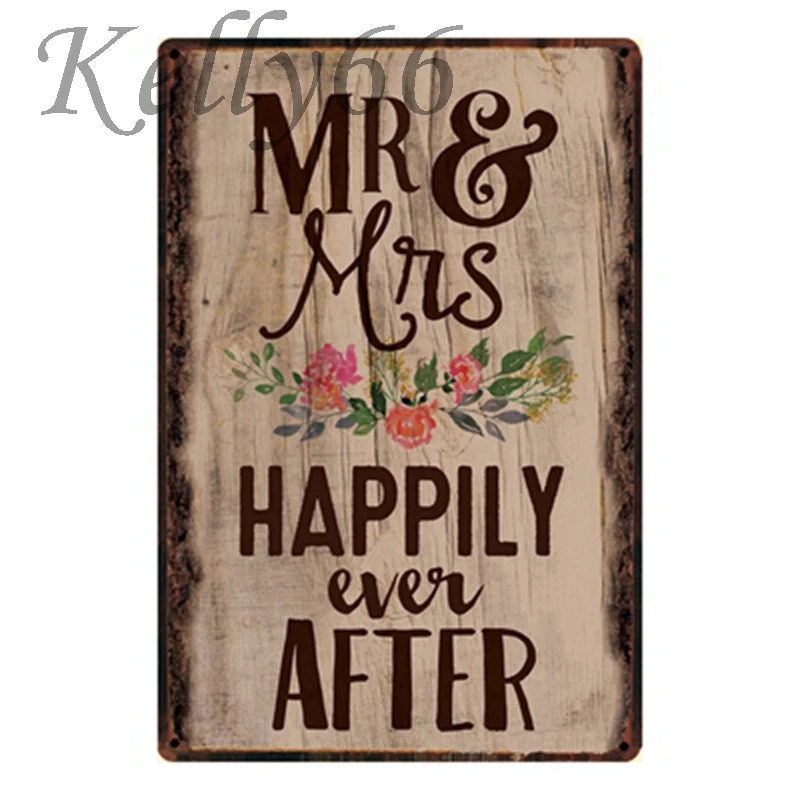 

[ Kelly66 ] Happily Ever After Metal Sign Tin Moive Poster Home Decor Bar Wall Art Painting 20*30 CM Size y-1315