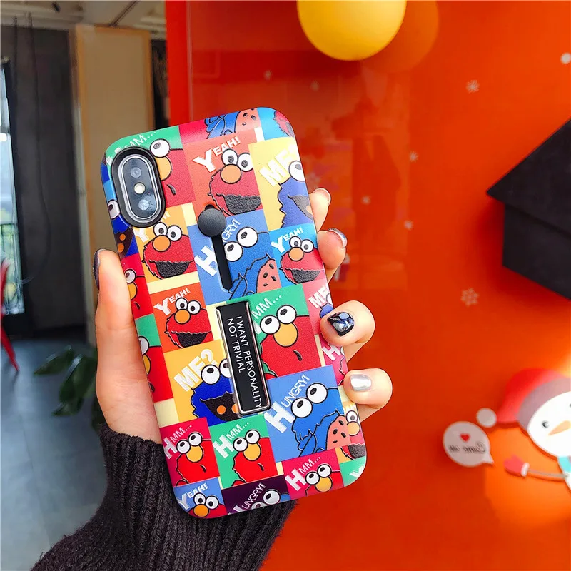 Улица Сезам чехол для телефона Elmo и Cookiemonster iPhone 6 6S Plus 7 8 плюс X XR XS MAX стелс