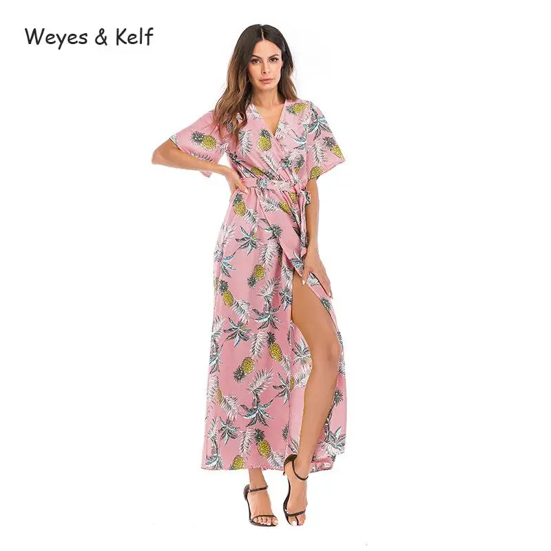 Weyes &amp Kelf пляжный отдых с короткими рукавами платье цветочным принтом для женщин