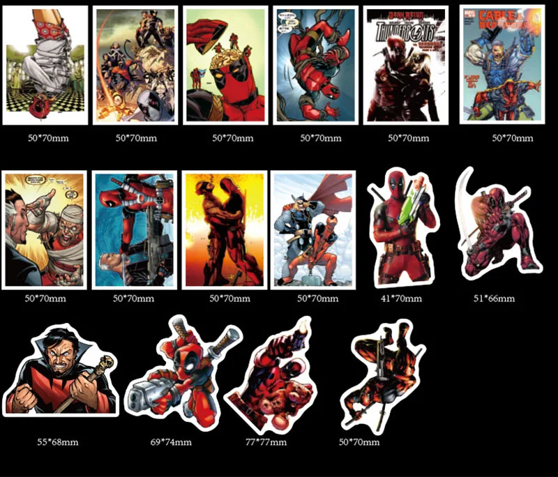 40 шт/лот Marvel The Avengers аниме дэдпул водонепроницаемые наклейки для автомобиля ноутбука велосипеда мотоцикла ноутбука