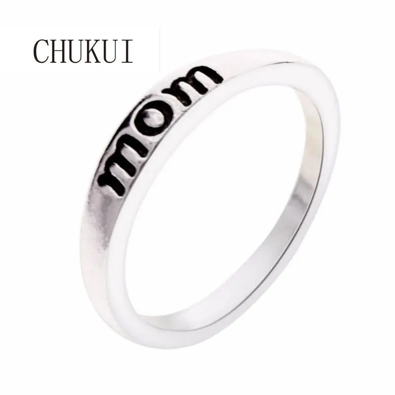 CHUKUI из сплава винтажная Серебряная Выгравированная самоотверженная мама кольца