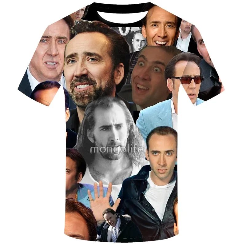 DMY912 Nicholas Cage, забавная Мужская футболка с 3d принтом, новая летняя Мужская модная футболка, Повседневная Свободная футболка с коротким рукавом и круглым вырезом - Цвет: DMY912