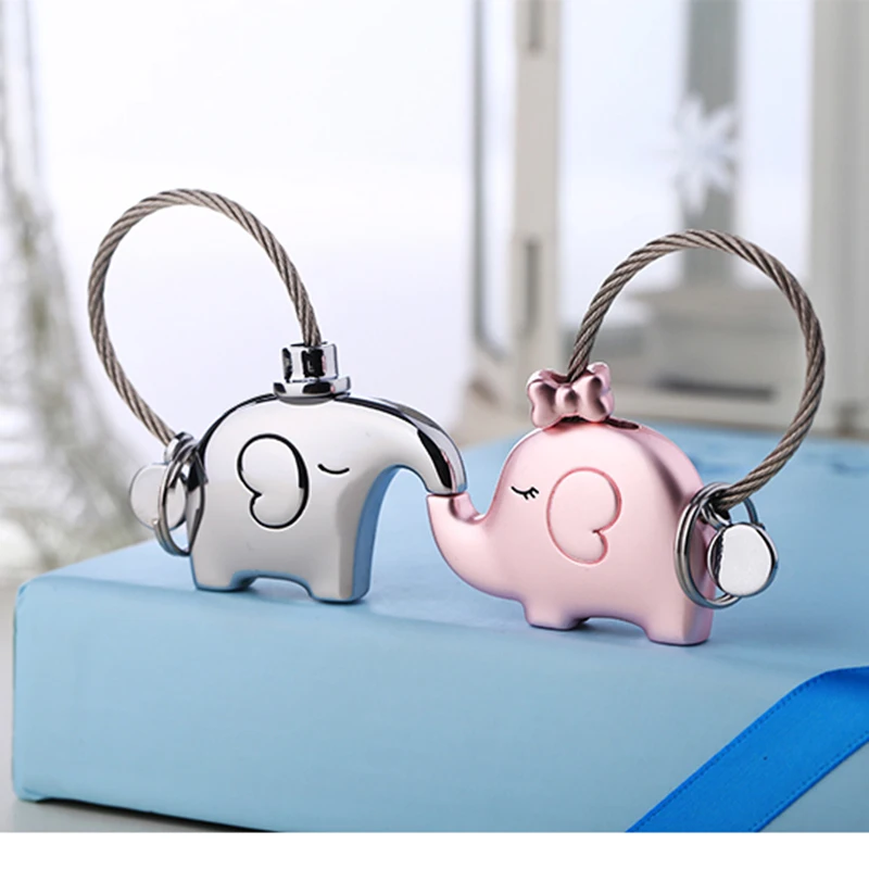 Брелок VJ 3D Sweet Kissing Cute Elephant для пар металлический брелок ключей украшение подарка