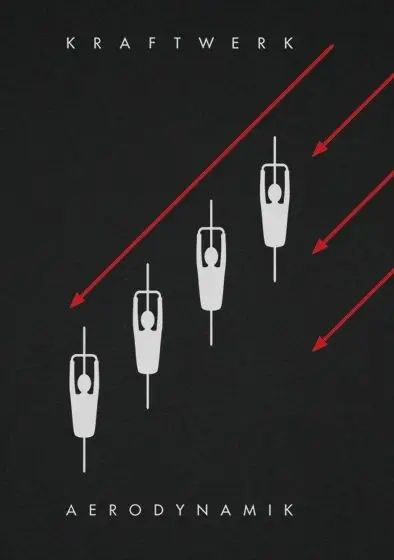 Футболка высокого качества Kraftwerk Aerodynamik черная/Белая мужская футболка