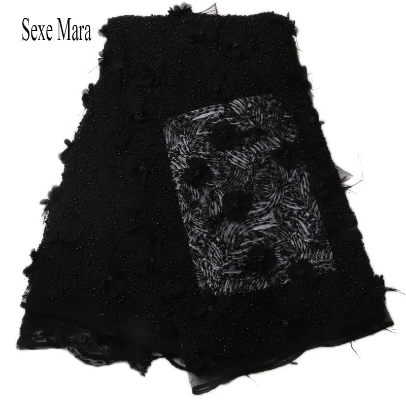 Новый 2018 кружева и жемчуг из высококачественных тканей Африканской ткани