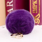 Брендовый пушистый помпон из кроличьего меха 8 см для сумок и машин, очаровательные шарики из натурального меха, TKK005-purple для женщин