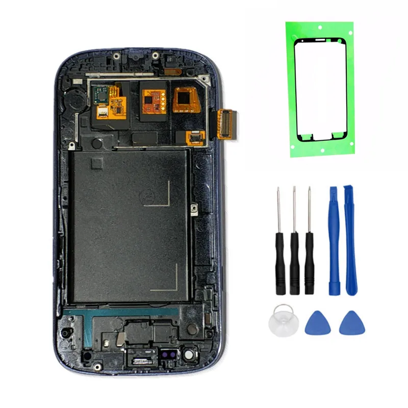 ЖК дисплей TFT с регулируемой яркостью для Repari Samsung GALAXY S3 I9300 рамкой и дигитайзером
