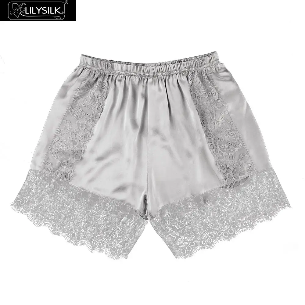 LilySilk 3 упаковки шелковые брюки 19 мм кружевные мягкие удобные женские новые
