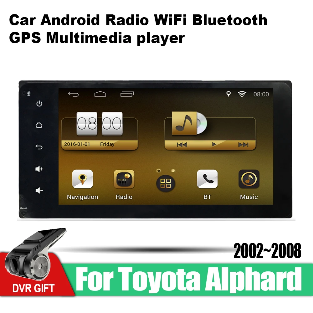 ZaiXi 7 дюймов 2Din Android автомобильный Радио Wifi Авторадио HD 1024*600 Tochscreen gps мультимедийный плеер для Toyota Alphard 2002~ 2008