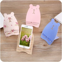 cartoon cat mobile phone holder wood craft cute wood support phone figurine miniature home decoration accessories birthday gifts