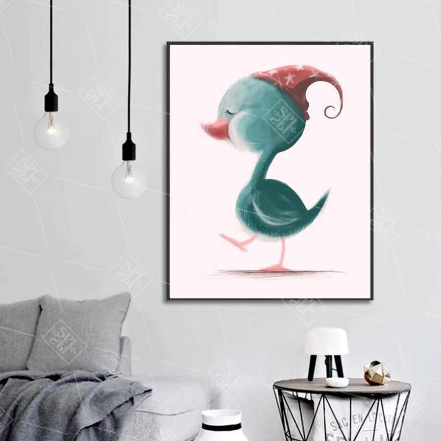 Уродливая утенок картина с рисунком животных в скандинавском стиле детский