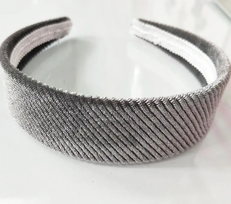 3 шт. DIY обруч для волос застежка для женщин атласные покрытые бархатные повязки на волосы лента покрытая Удобная повязка аксессуар для волос - Окраска металла: 4