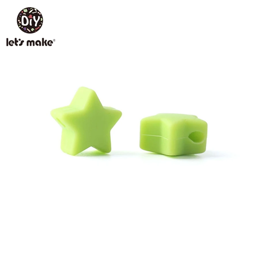 Let'S Make 50 шт. силиконовый Прорезыватель мини-звезда Прорезыватель шарик Diy Кормление ожерелье пустышка цепь силиконовая крошечный стержень Прорезыватель игрушка - Цвет: 4