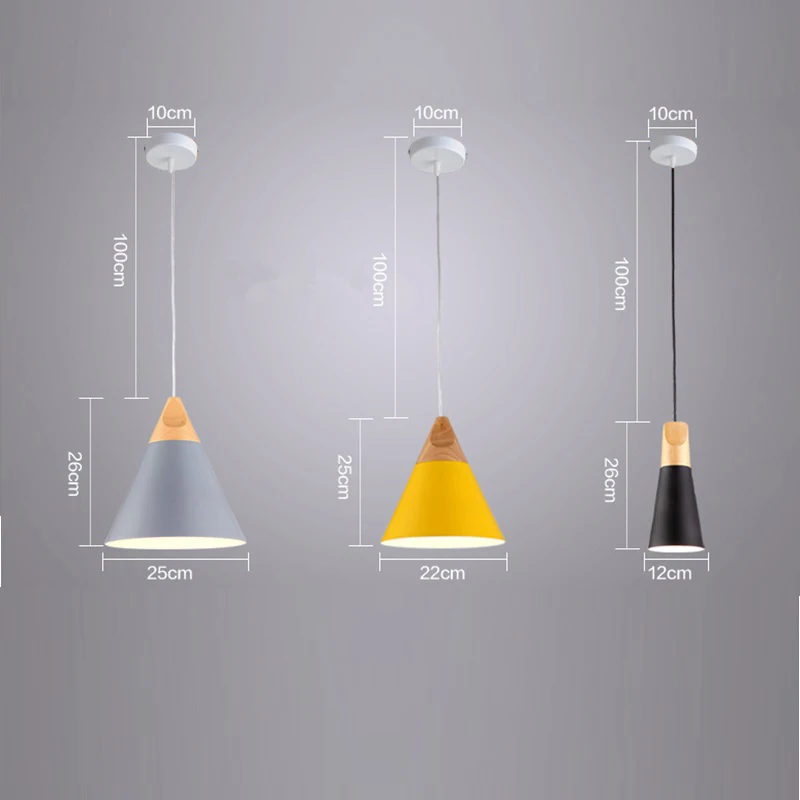 Современные деревянные подвесные светильники промышленные алюминиевые мини
