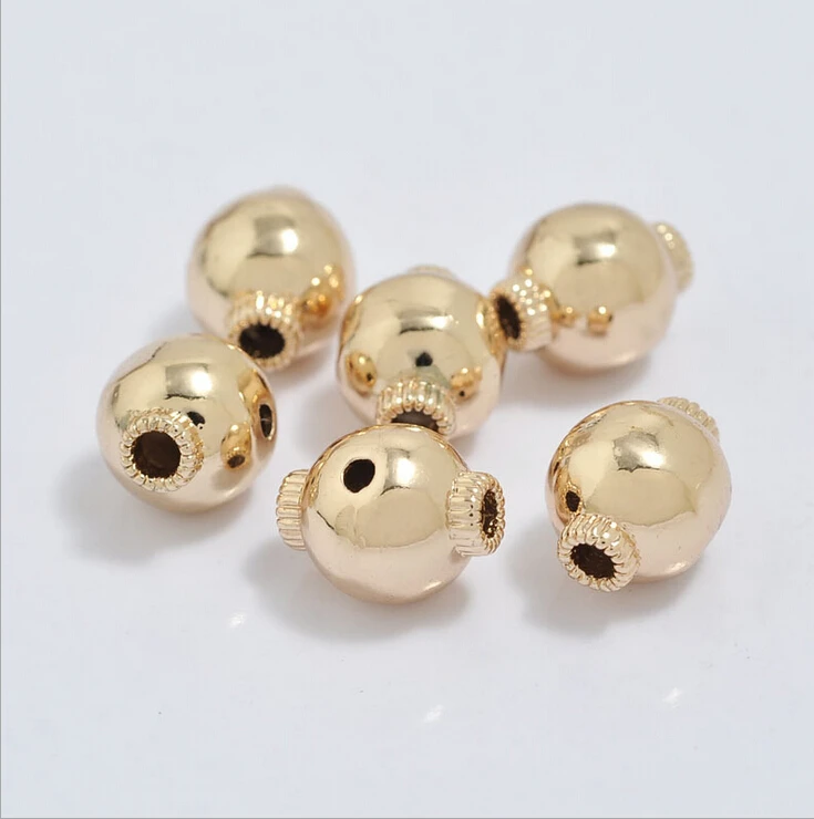 20шт 24К позолоченный Гладкий соединитель для бисера бусины с тремя отверстиями