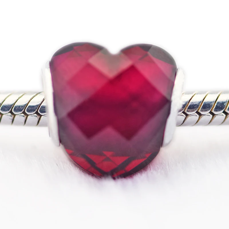 DIY Подходит для Pandora шармы браслеты фуксия любовь бусины с розой CZ 925 пробы