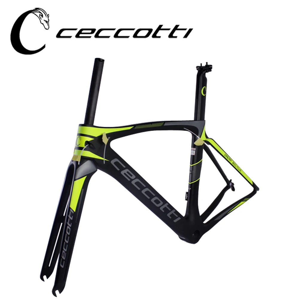 Ceccotti c09 1 желтый дешевая карбоновая рама дорожного велосипеда Toray (торэй) T1100 700C 42