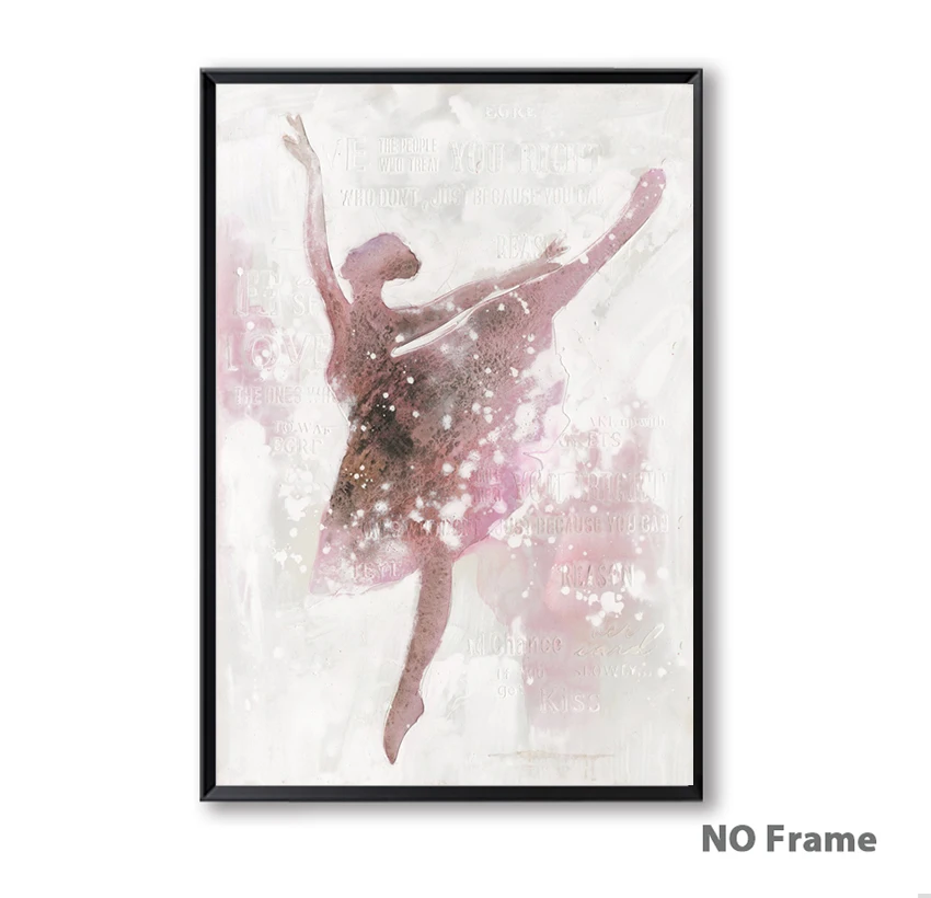 Розовая балерина девушка холст живопись скандинавские стены Искусство Плакат Картина домашний декор детская спальня гостиная домашний декор плакат
