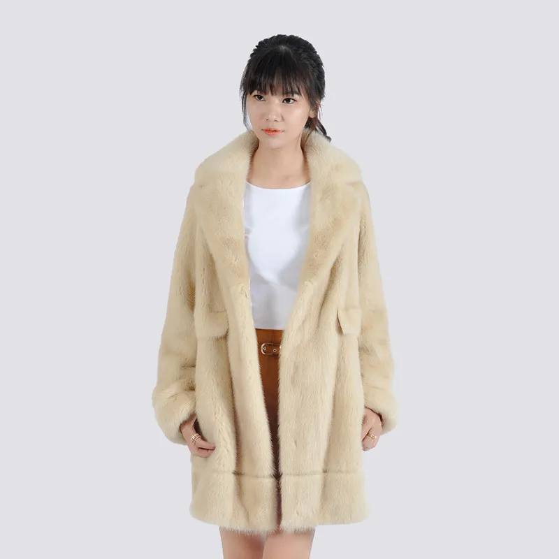 

black natural mink fur coat rcheap price sale turn-down collar real natural mink fur coat