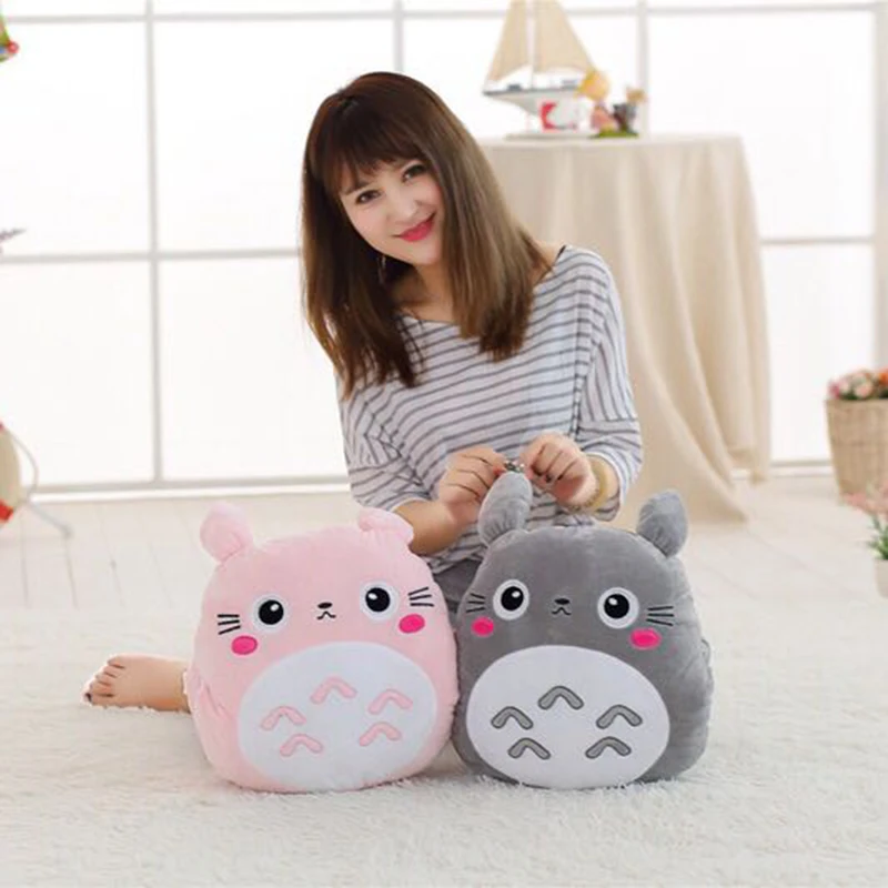 Симпатичная плюшевая игрушка Kawai Totoro грелка для рук с одеялом мультяшная подушка