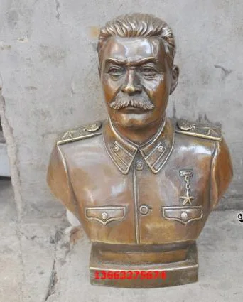 

TOP limited edition collection-the Soviet Union Russia great leader Stalin bronze statue 30 CM TALL