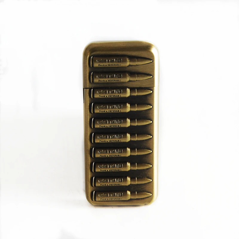 Новый стиль дешевая Бутановая газовая зажигалка квадратной формы бронзовая