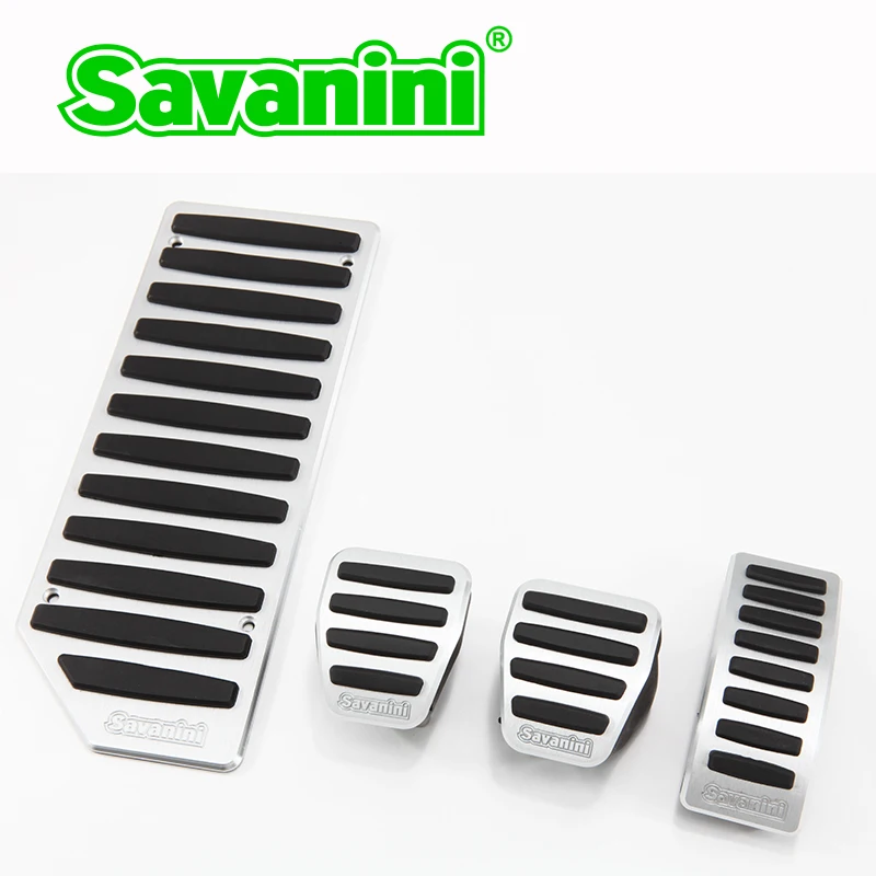 Savanini подножка сцепления педаль тормоза и газа Pad комплект для VW Polo/Lamando/Bora/Jetta/Audi A1 AT/MT. Алюминий на нескользящей подошве