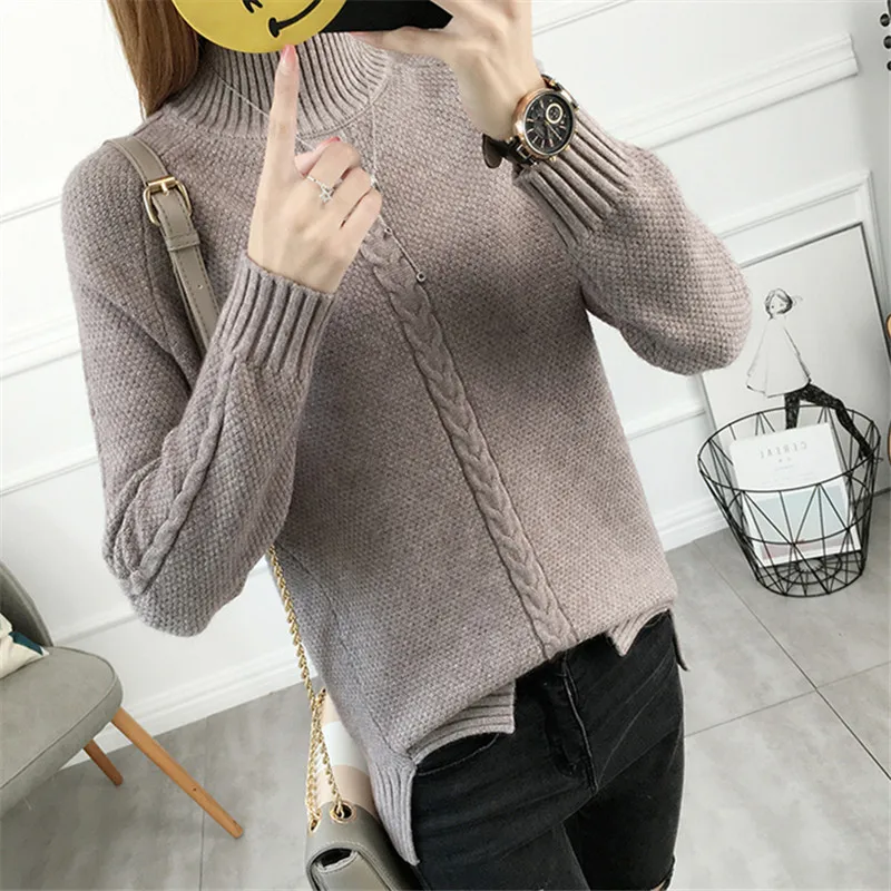 New Women Turtleneck Winter Warm Sweater 2021 Long Sleeve Loose Casual Knitted Sweaters And Pullovers Female Jumper Tops | Женская