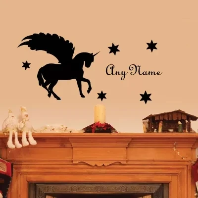 Настенные стикеры с единорогом и крыльями на заказ настенные наклейки для